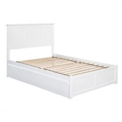 Nantucket Full Platform Bed with Flat Panel Foot Board and 2 Urban Bed Drawers in White by AFI -Outlet AFI Store white afi platform beds ar8232112 44 1000