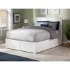 Nantucket Full Platform Bed with Flat Panel Foot Board and 2 Urban Bed Drawers in White by AFI -Outlet AFI Store white afi platform beds ar8232112 64 1000