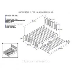 Nantucket White Full Platform Bed with Matching Foot Board and Twin Size Urban Trundle Bed by AFI -Outlet AFI Store white afi platform beds ar8236012 c3 1000