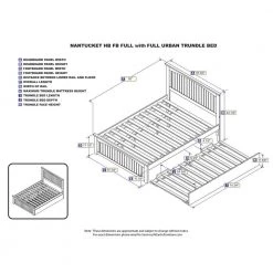 Nantucket Full Platform Bed with Matching Foot Board with Full Size Urban Trundle Bed in White by AFI -Outlet AFI Store white afi platform beds ar8236052 1f 1000