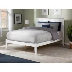 Nantucket Queen Platform Bed with Open Foot Board in White by AFI