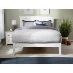 Nantucket Queen Platform Bed with Open Foot Board in White by AFI -Outlet AFI Store white afi platform beds ar8241002 c3 1000