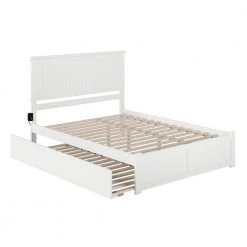 Nantucket White Queen Bed with Footboard and Twin Extra Long Trundle by AFI -Outlet AFI Store white afi platform beds ar8242042 40 1000