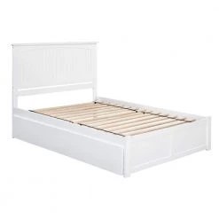 Nantucket Queen Platform Bed with Flat Panel Foot Board and 2 Urban Bed Drawers in White by AFI -Outlet AFI Store white afi platform beds ar8242112 1f 1000