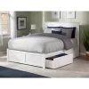 Nantucket Queen Platform Bed with Flat Panel Foot Board and 2 Urban Bed Drawers in White by AFI -Outlet AFI Store white afi platform beds ar8242112 64 1000