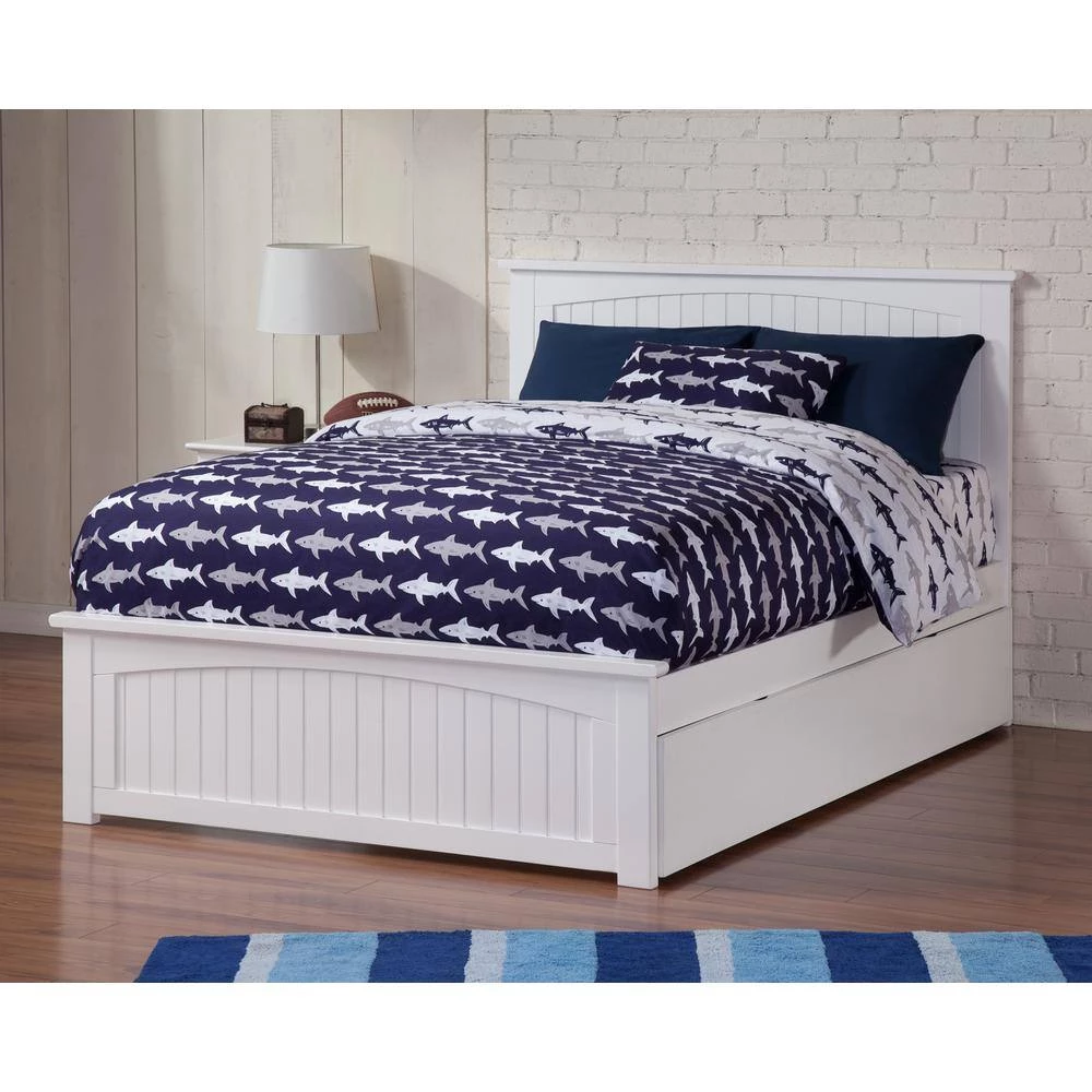 Nantucket White Queen Bed with Matching Footboard and Twin Extra Long Trundle by AFI 9 Nantucket White Queen Bed with Matching Footboard and Twin Extra Long Trundle by AFI - Image 7