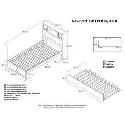 Newport White Twin Platform Bed with Flat Panel Foot Board and Twin Size Urban Trundle Bed by AFI -Outlet AFI Store white afi platform beds ar8522012 1f 1000
