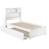 Newport White Twin Platform Bed with Flat Panel Foot Board and Twin Size Urban Trundle Bed by AFI -Outlet AFI Store white afi platform beds ar8522012 64 1000