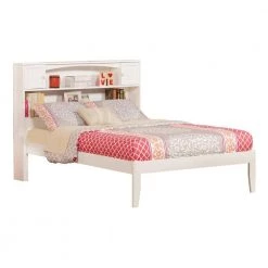 Newport White Full Platform Bed with Open Foot Board by AFI
