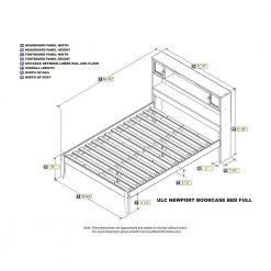 Newport White Full Platform Bed with Open Foot Board by AFI -Outlet AFI Store white afi platform beds ar8531002 c3 1000