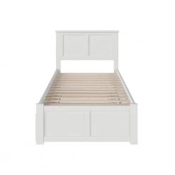 Madison Twin Extra Long Bed with Footboard and Twin Extra Long Trundle in White by AFI -Outlet AFI Store white afi platform beds ar8612042 c3 1000