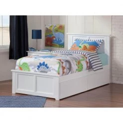 Madison White Twin XL Platform Bed with Matching Foot Board with 2-Urban Bed Drawers by AFI -Outlet AFI Store white afi platform beds ar8616112 31 1000