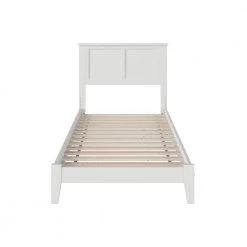 Madison White Twin Platform Bed with Open Foot Board by AFI -Outlet AFI Store white afi platform beds ar8621002 1f 1000