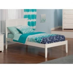 Madison White Twin Platform Bed with Open Foot Board by AFI -Outlet AFI Store white afi platform beds ar8621002 31 1000