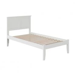 Madison White Twin Platform Bed with Open Foot Board by AFI