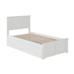 Madison Twin Platform Bed with Matching Foot Board with Twin-Size Urban Trundle Bed in White by AFI -Outlet AFI Store white afi platform beds ar8626012 c3 1000