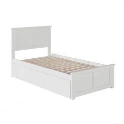 Madison White Twin Platform Bed with Matching Foot Board with 2-Urban Bed Drawers by AFI -Outlet AFI Store white afi platform beds ar8626112 c3 1000
