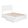 Madison Full Platform Bed with Flat Panel Foot Board and 2-Urban Bed Drawers in White by AFI -Outlet AFI Store white afi platform beds ar8632112 64 1000