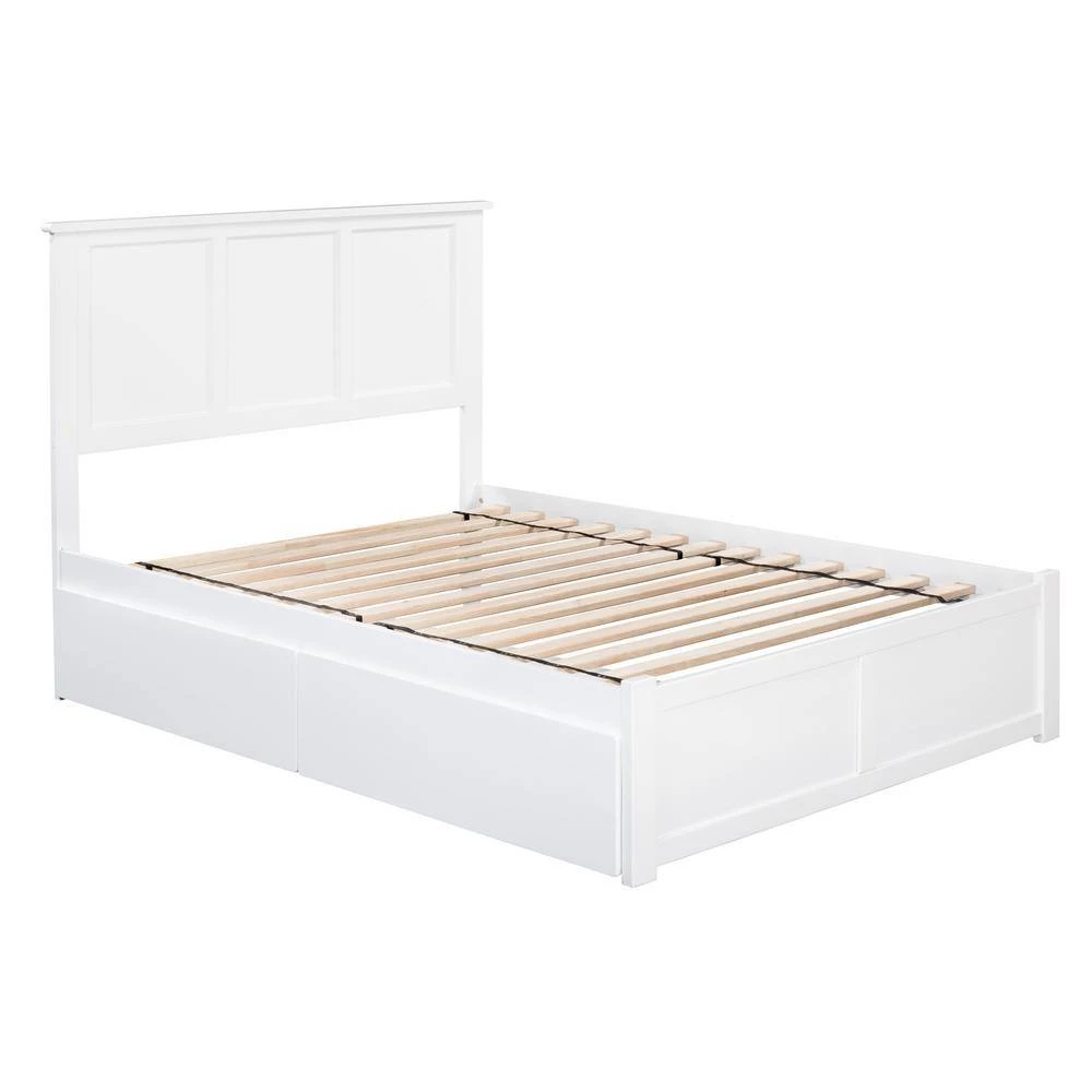 Madison Full Platform Bed with Flat Panel Foot Board and 2-Urban Bed Drawers in White by AFI 6 Madison Full Platform Bed with Flat Panel Foot Board and 2-Urban Bed Drawers in White by AFI - Image 4