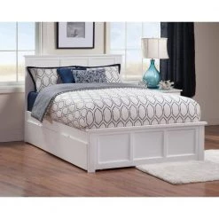 Madison Full Platform Bed with Matching Foot Board with Full Size Urban Trundle Bed in White by AFI 15 Madison Full Platform Bed with Matching Foot Board with Full Size Urban Trundle Bed in White by AFI -Outlet AFI Store white afi platform beds ar8636052 31 1000