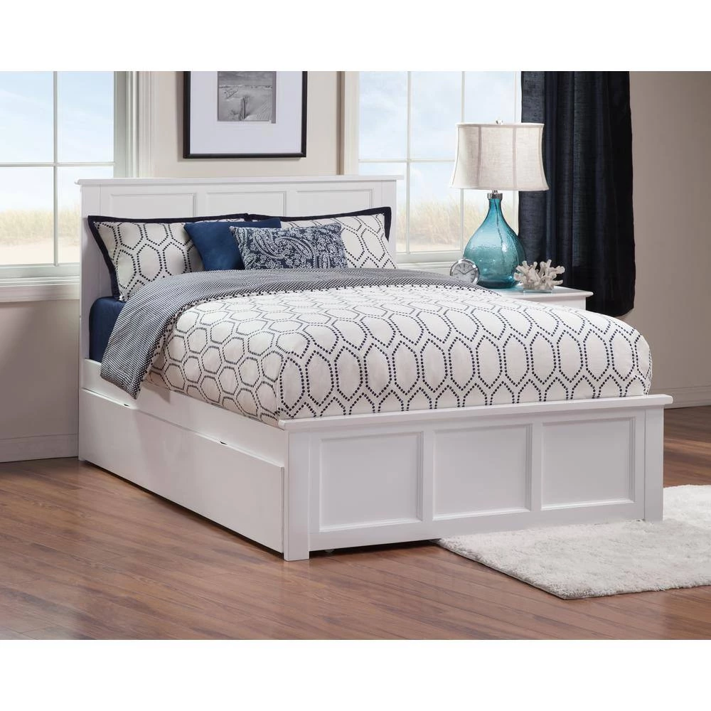 Madison Full Platform Bed with Matching Foot Board with Full Size Urban Trundle Bed in White by AFI 9 Madison Full Platform Bed with Matching Foot Board with Full Size Urban Trundle Bed in White by AFI - Image 7