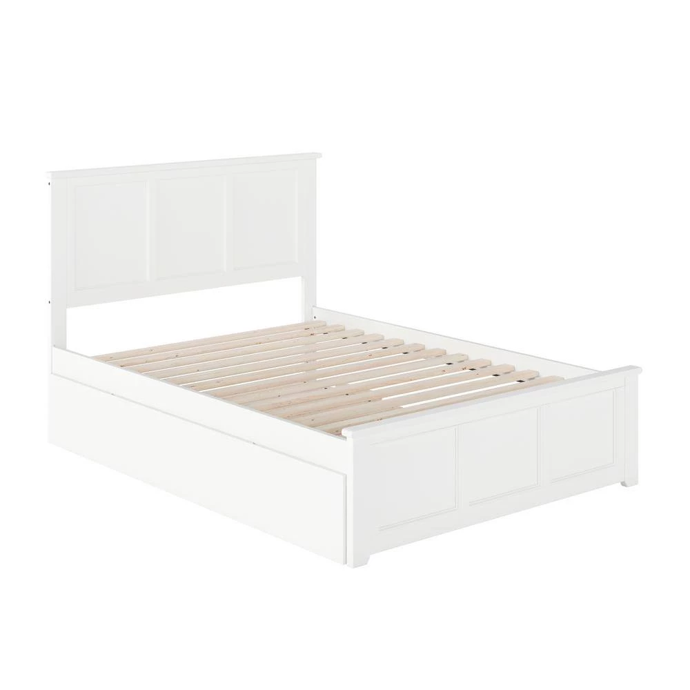 Madison Full Platform Bed with Matching Foot Board with Full Size Urban Trundle Bed in White by AFI 6 Madison Full Platform Bed with Matching Foot Board with Full Size Urban Trundle Bed in White by AFI - Image 4