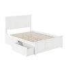Madison White Full Platform Bed with Matching Foot Board with 2-Urban Bed Drawers by AFI -Outlet AFI Store white afi platform beds ar8636112 64 1000