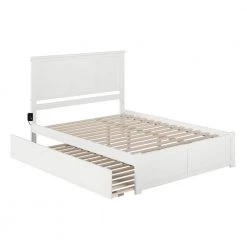 Madison White Queen Bed with Footboard and Twin Extra Long Trundle by AFI 13 Madison White Queen Bed with Footboard and Twin Extra Long Trundle by AFI -Outlet AFI Store white afi platform beds ar8642042 40 1000