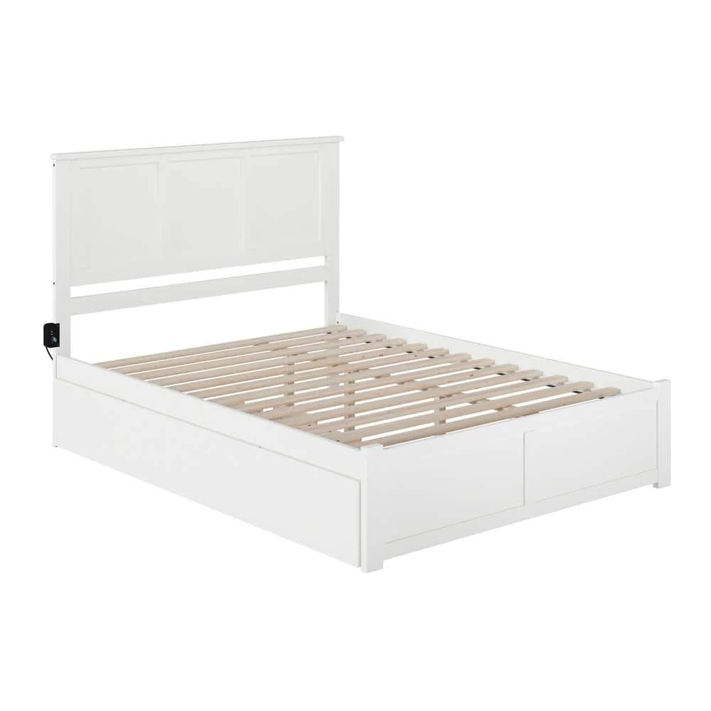 Madison White Queen Bed with Footboard and Twin Extra Long Trundle by AFI 6 Madison White Queen Bed with Footboard and Twin Extra Long Trundle by AFI - Image 4
