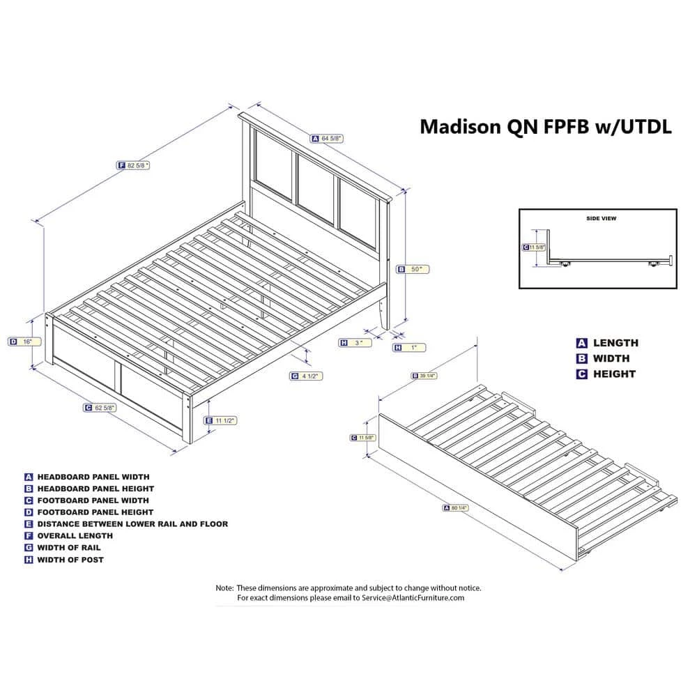 Madison White Queen Bed with Footboard and Twin Extra Long Trundle by AFI 4 Madison White Queen Bed with Footboard and Twin Extra Long Trundle by AFI - Image 2