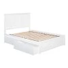 Madison White Queen Platform Bed with Flat Panel Foot Board and 2-Urban Bed Drawers by AFI -Outlet AFI Store white afi platform beds ar8642112 64 1000