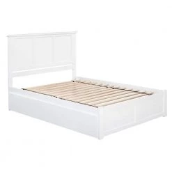 Madison White Queen Platform Bed with Flat Panel Foot Board and 2-Urban Bed Drawers by AFI -Outlet AFI Store white afi platform beds ar8642112 c3 1000