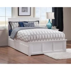 Madison White Queen Bed with Matching Footboard and Twin Extra Long Trundle by AFI 15 Madison White Queen Bed with Matching Footboard and Twin Extra Long Trundle by AFI -Outlet AFI Store white afi platform beds ar8646042 31 1000