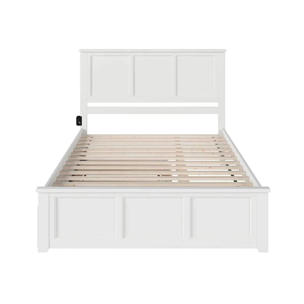 Madison White Queen Bed with Matching Footboard and Twin Extra Long Trundle by AFI 7 Madison White Queen Bed with Matching Footboard and Twin Extra Long Trundle by AFI - Image 5
