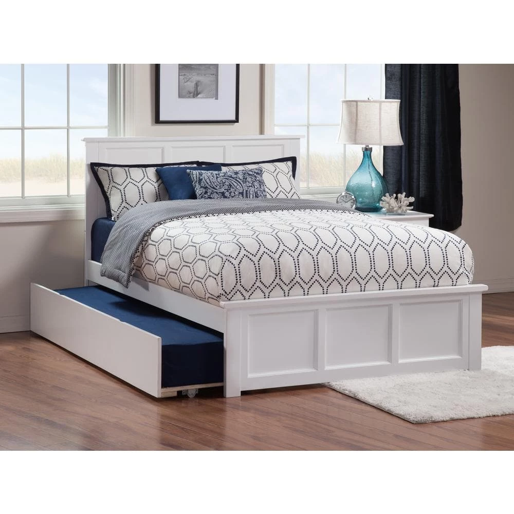 Madison White Queen Bed with Matching Footboard and Twin Extra Long Trundle by AFI 6 Madison White Queen Bed with Matching Footboard and Twin Extra Long Trundle by AFI - Image 4