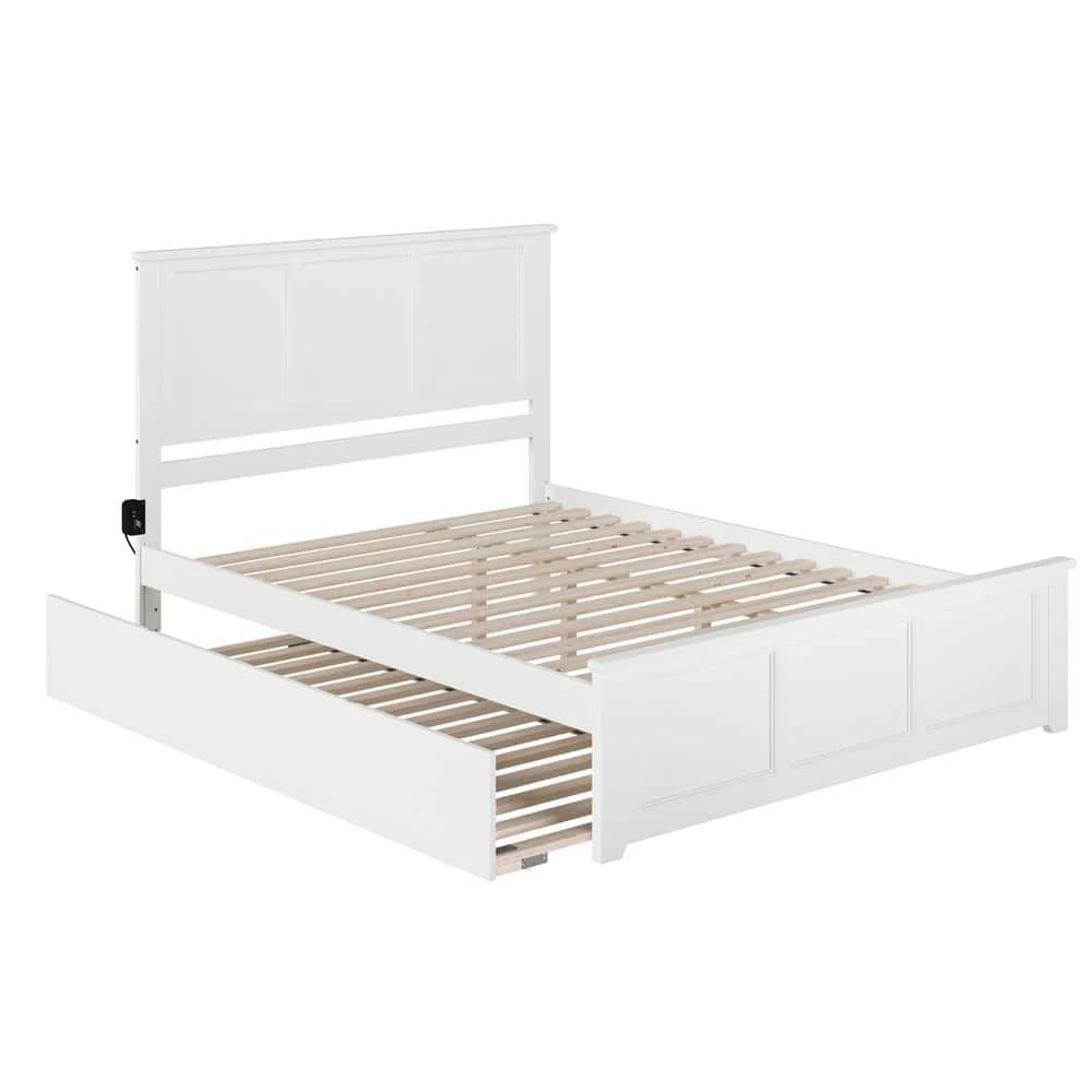 Madison White Queen Bed with Matching Footboard and Twin Extra Long Trundle by AFI 4 Madison White Queen Bed with Matching Footboard and Twin Extra Long Trundle by AFI - Image 2