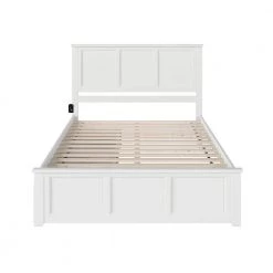 Madison White Queen Platform Bed with Matching Foot Board with 2-Urban Bed Drawers by AFI -Outlet AFI Store white afi platform beds ar8646112 1f 1000