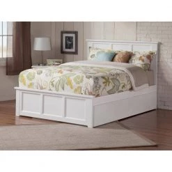 Madison White Queen Platform Bed with Matching Foot Board with 2-Urban Bed Drawers by AFI -Outlet AFI Store white afi platform beds ar8646112 31 1000
