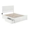 Madison White Queen Platform Bed with Matching Foot Board with 2-Urban Bed Drawers by AFI -Outlet AFI Store white afi platform beds ar8646112 64 1000