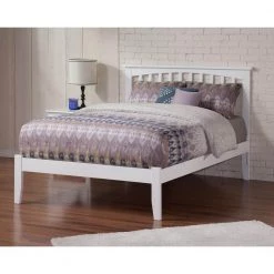 Mission White King Platform Bed with Open Foot Board by AFI -Outlet AFI Store white afi platform beds ar8751002 1d 1000
