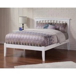 Mission White King Platform Bed with Open Foot Board by AFI -Outlet AFI Store white afi platform beds ar8751002 31 1000