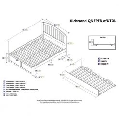 Richmond White Queen Bed with Footboard and Twin Extra Long Trundle by AFI -Outlet AFI Store white afi platform beds ar8842042 1f 1000
