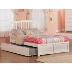 Richmond White Queen Bed with Footboard and Twin Extra Long Trundle by AFI -Outlet AFI Store white afi platform beds ar8842042 31 1000