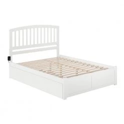 Richmond White Queen Bed with Footboard and Twin Extra Long Trundle by AFI