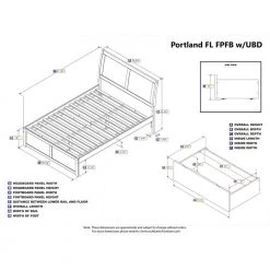 Portland Full Platform Bed with Flat Panel Foot Board and 2-Urban Bed Drawers in White by AFI -Outlet AFI Store white afi platform beds ar8932112 1f 1000