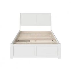 Portland Full Platform Bed with Flat Panel Foot Board and 2-Urban Bed Drawers in White by AFI -Outlet AFI Store white afi platform beds ar8932112 4f 1000