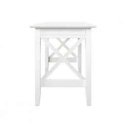 48 in. Rectangular White Writing Desk with Solid Wood Material by AFI