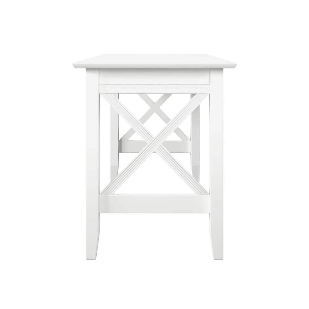 48 in. Rectangular White Writing Desk with Solid Wood Material by AFI 3 48 in. Rectangular White Writing Desk with Solid Wood Material by AFI